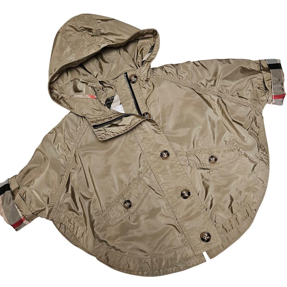 Burberry Children Rain Jacket Cape Poncho‎ Infant 9 Months Beige Hooded 9M